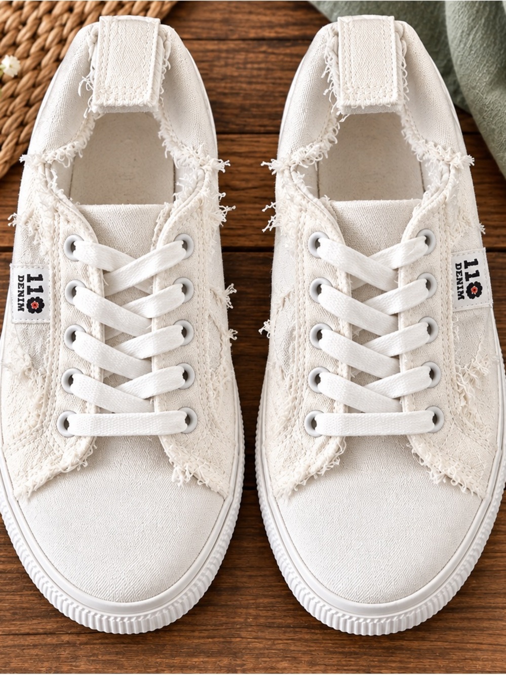 Distressed Canvas Sneakers โ Womanโs โ Size 39
